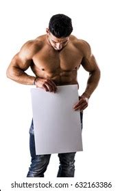 Naked Guy Holding Blank Sign Images Stock Photos Vectors