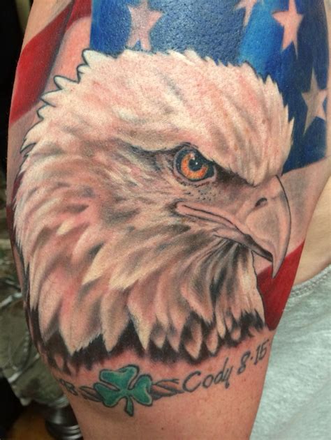 Eagle and flag tattoo in progress @tattoos #tattoos | Flag tattoo ...