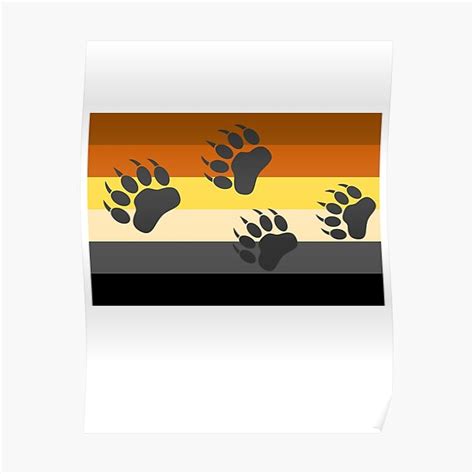 Woofz Bear Paws Claws Over Gay Pride Flag Poster For Sale By Woofz