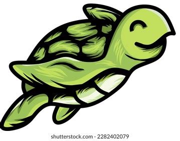 Happy Cute Turtle Walking Smile Cartoon Stock Vector (Royalty Free ...