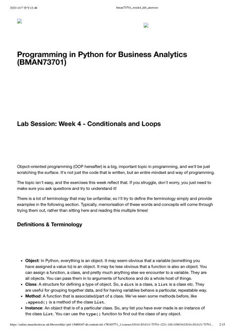 Programming In Python For Business Analytics Programming In Python