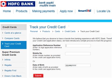 Check Hdfc Credit Card Status Online Track Application Status