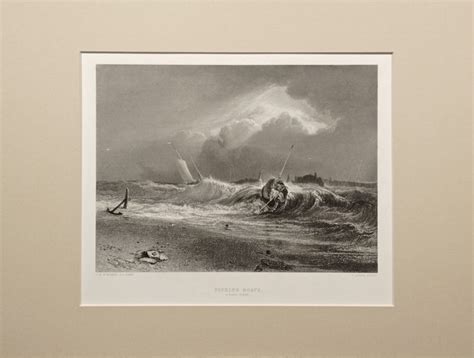 Fishing Boats A Coast Scene Cousen After Turner Virtue Engraving