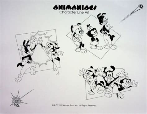 Animaniacs 1993 Production Character Line Art Model Sheet Copy Wb