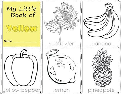 My Little Book of Yellow Color objects yellow to paint them as they are in real life. Education ...