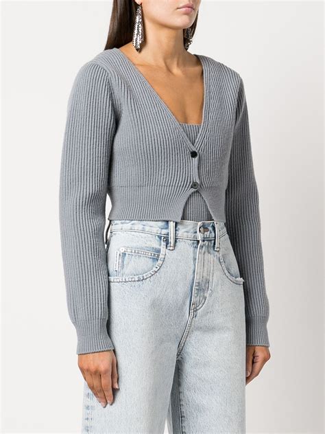 Alexander Wang Ribbed Knit Cropped Cardigan Farfetch