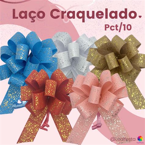 Laço Pronto Para Presente e Embalagem Laço Craquelado Eco Leal Festa