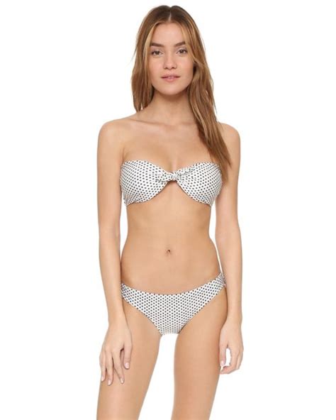 Jo De Mer Bardot Bikini In White Pois Save Lyst