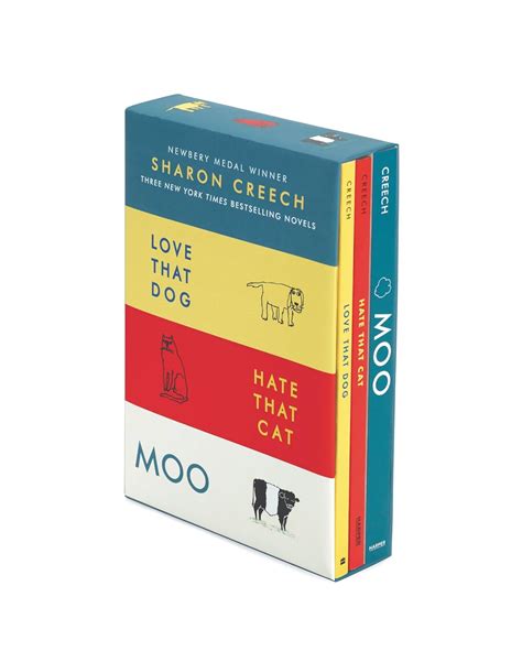 Sharon Creech 3 Book Box Set Love That Dog Hate That Cat Moo