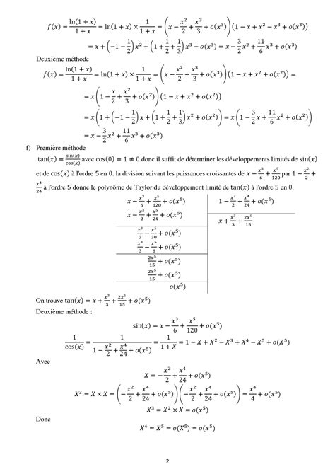 Solution D Veloppements Limit S Calculs De Limites Studypool