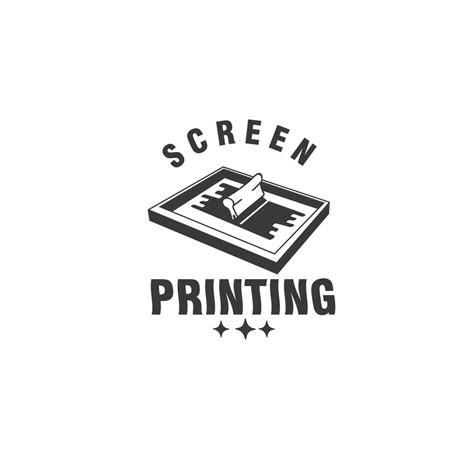 screen printing silkscreen vintage monochrome logo design graphic illustration 45872163 Vector ...