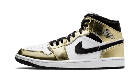 Get AIR JORDAN 1 MID WHITE METALLIC GOLD | Nextshoess