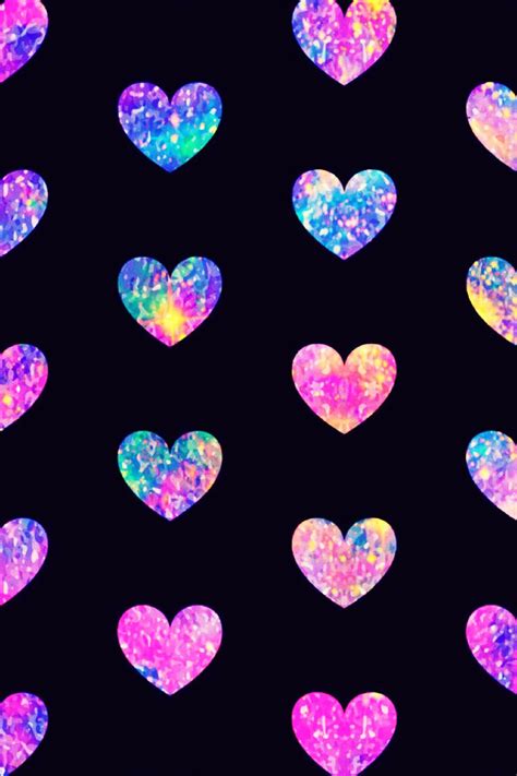 #iphonewallpaper #androidwallpaper #glitter #sparkle #galaxy #hearts #pattern #crystal… | Love ...