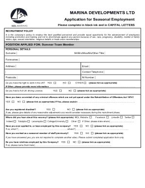 Fillable Online Seasonal Application Form Jan 2022 Final Doc Fax Email