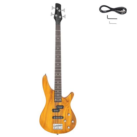 Godecor 4 String Electric Bass Guitar With Power Line And Wrench Tool