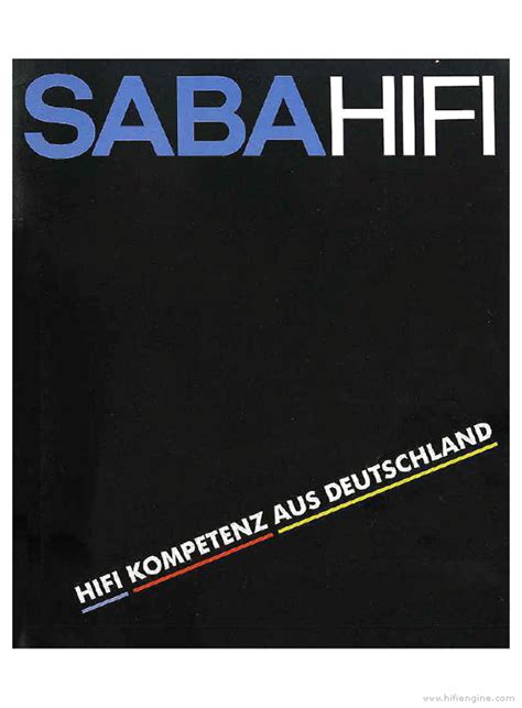 SABA HiFi Product Catalogue HiFi Engine