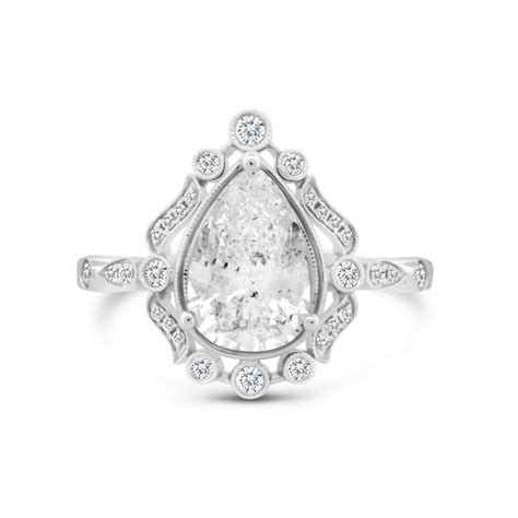 vintage inspired pear diamond engagement ring  williams jewellery