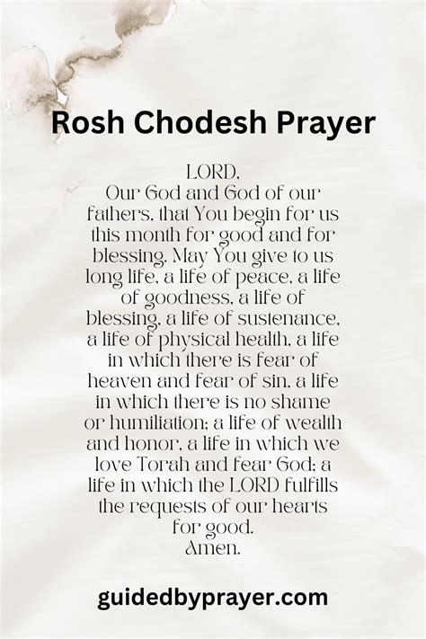 Rosh Chodesh Prayer – Guided by Prayer