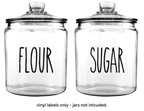 Flour Sugar Jar Labels Wall Vinyl Decal Sticker Cute | Etsy | Labels wall, Vinyl wall decals ...