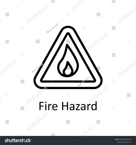 Fire Hazard Vector Outline Icon Design Stock Vector (Royalty Free ...