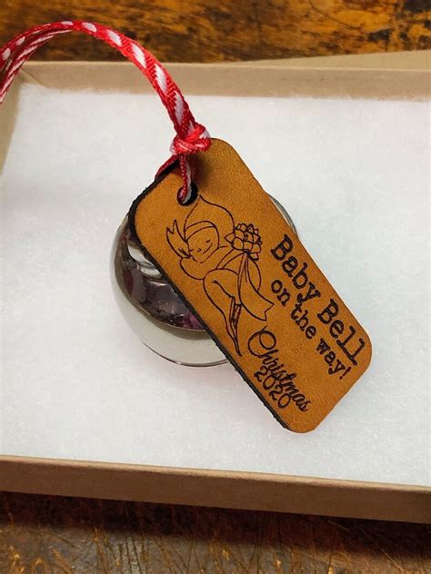 New Baby Christmas Ornament Engraved Leather Ornament New Etsy