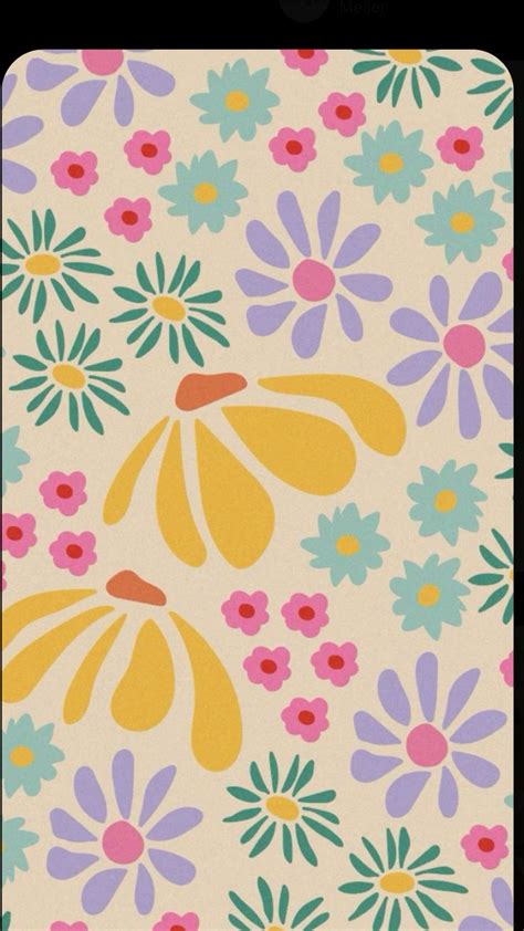 Colorful Flower Pattern Wallpaper