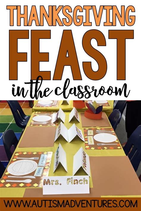 Thanksgiving Feast Classroom Preschool Ideas Free Visual Menu Recipe