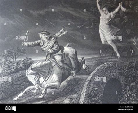 Tam O Shanter At The Brig O Doon Robert Burns Poem Depiction Stock