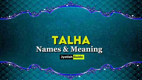 Talha Name Meaning Origin Astrology Details Personality Numerology