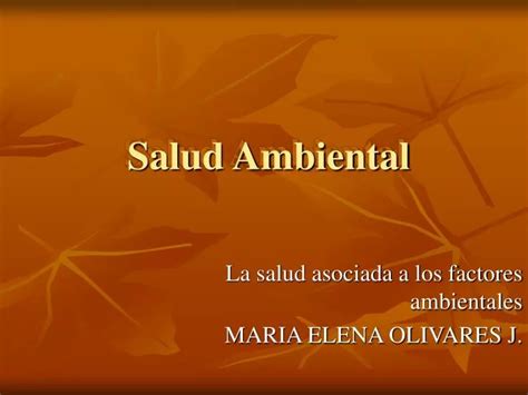 Ppt Salud Ambiental Powerpoint Presentation Free Download Id437195