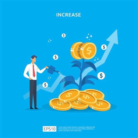 Premium Vector Plant Money Coin Tree Growth Illustration For