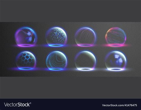 Sphere Shield Abstract Energy Protection Spheres Vector Image