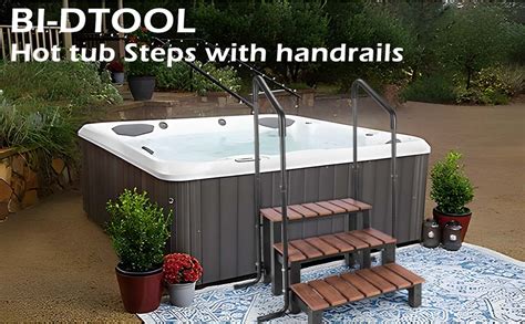 Amazon BI DTOOL Hot Tub Steps With Handrails Three Steps Hot Tub