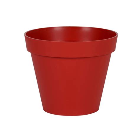 Eda Pot De Fleur Rond Toscane X H Cm Rouge Rubis Poterie