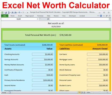 Excel Net Worth Template