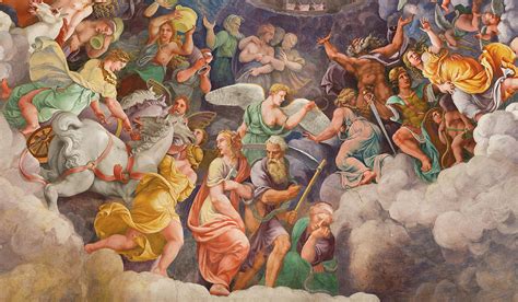 Chamber Of The Giants Ceiling Mount Olympus 1532 Painting By Giulio