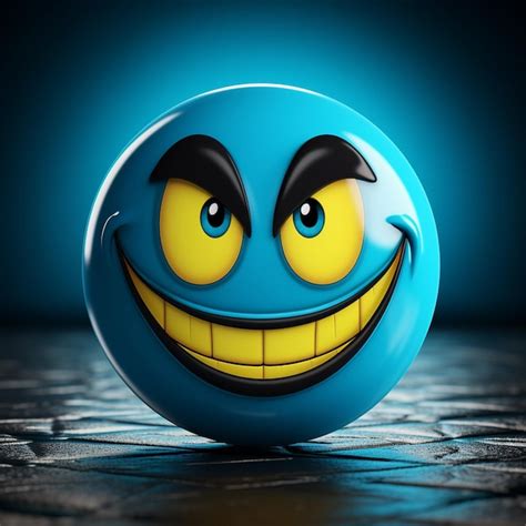 Premium AI Image | World smile day blue face emoji isolated happy face