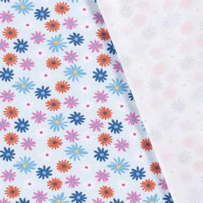 Jersey Coton Certifi Oeko Tex Motif Marguerites Pour Tenues B B