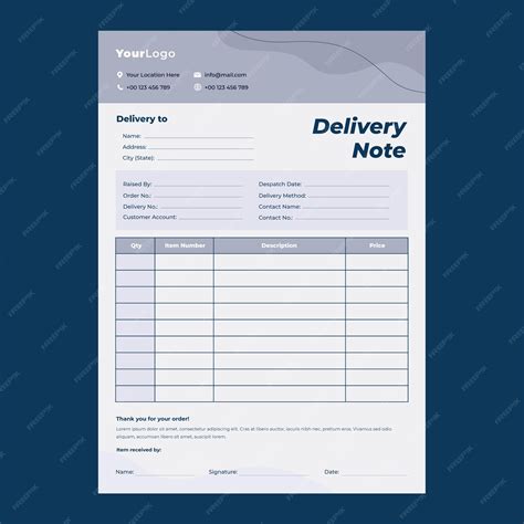 Delivery Order Template Excel