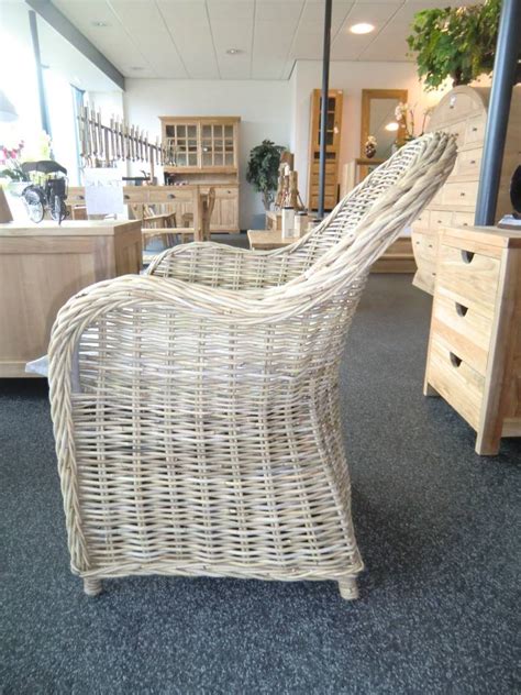 Rotan Stoel Kubu Grey Met Zwart Kussen Stoelen Decomeubel