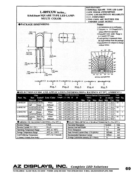 L 809gyw Datasheet Pdf Marktech Corporate