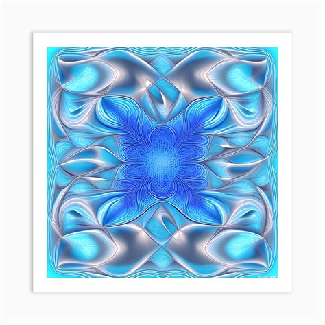 Abstract Blue Flower Art Print By Pasarts Fy