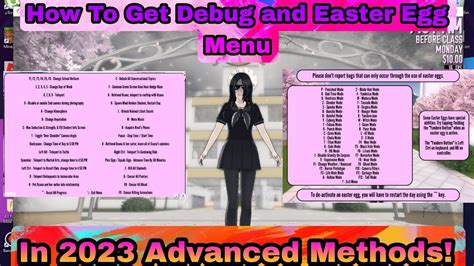 How To Get Debug And Easter Egg Menu In Yandere Simulator Tutorial 2023