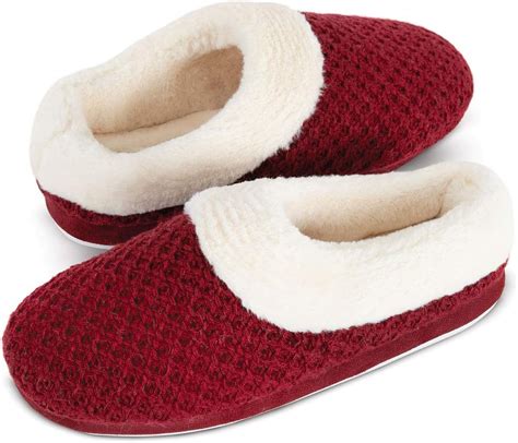 Addison Meadow Womens House Slipper Bedroom Slippers Women Burgundy