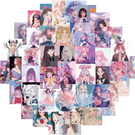 Uoyyelly Sweet Japanese Girls Stickers Pack 50 Pcs Anime