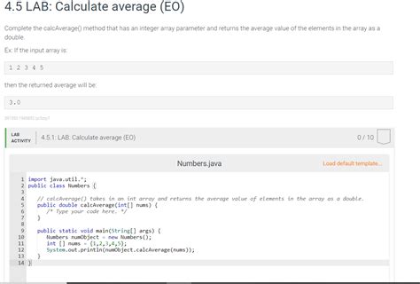 Solved Lab Calculate Average Eo Complete The Chegg