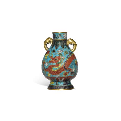 A small cloisonné enamel dragon vase Ming dynasty 16th century 明