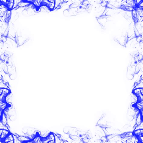 Abstract Blue Smoke Frame Png