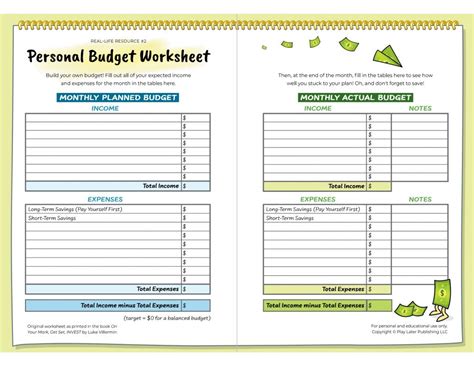 Personal Finance Worksheets