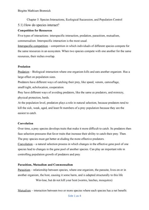 Chapter 5 Species Interactions Ecological Succession And Population